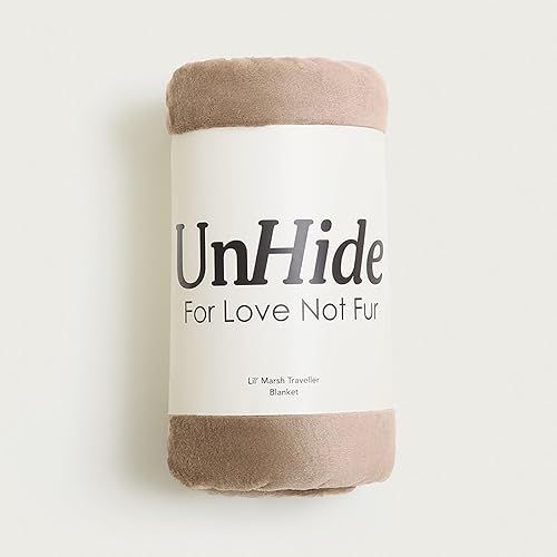 Miniatura 4 de UnHide Lil Marsh Traveler - Manta de viaje - Manta de piel sintética, duradera, ligera, extra suave, lavable a máquina, oso beige (50 x 60 pulgadas)