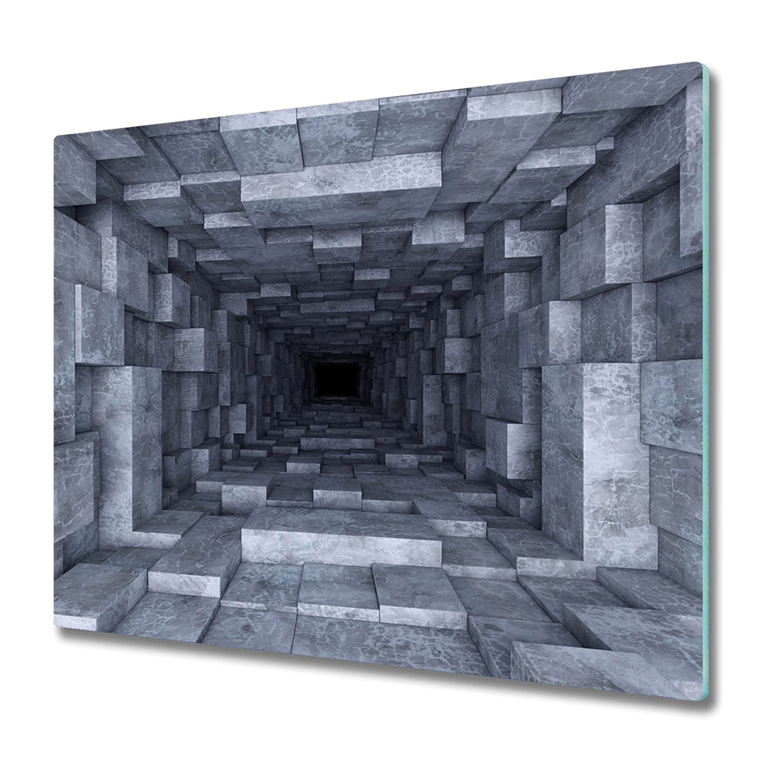 Protection plaque induction 60x52 en verre trempé robuste avec motif tunnel Tulup