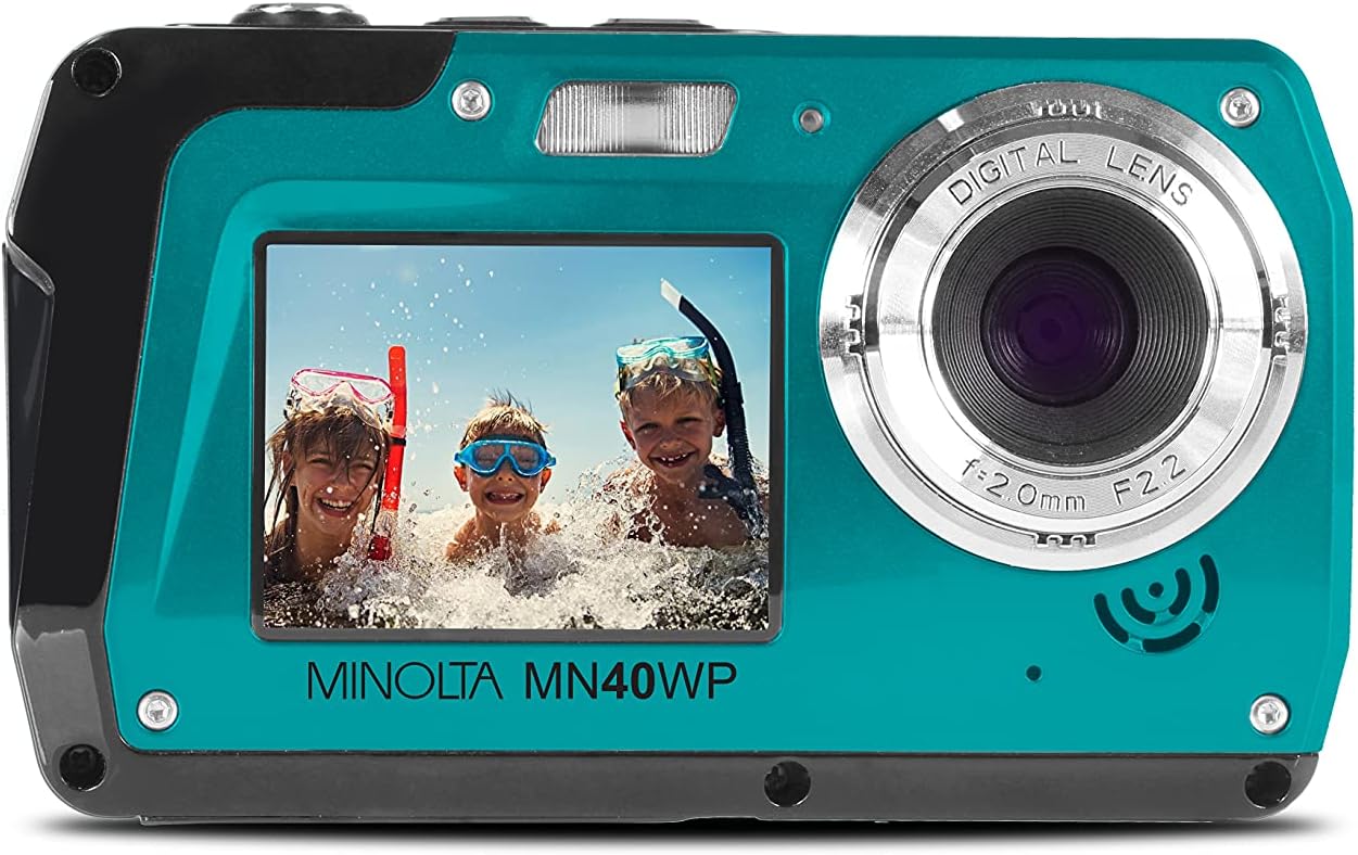 Minolta 48 MP Dual Screen Waterproof Digital Camera MN40WP : Electronics