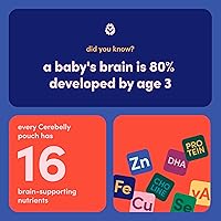 Vista 6 de Cerebelly Bolsas de comida orgánica para bebés, purés de frijoles blancos de calabaza y mantequilla, 16 nutrientes, sin azúcar añadido, fibra y sin