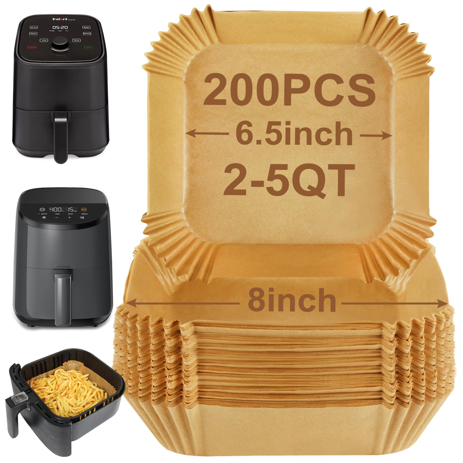 Papier sulfurisé friteuse à air BYKITCHEN mini moule jetable pour CHEFMAN 2 QT