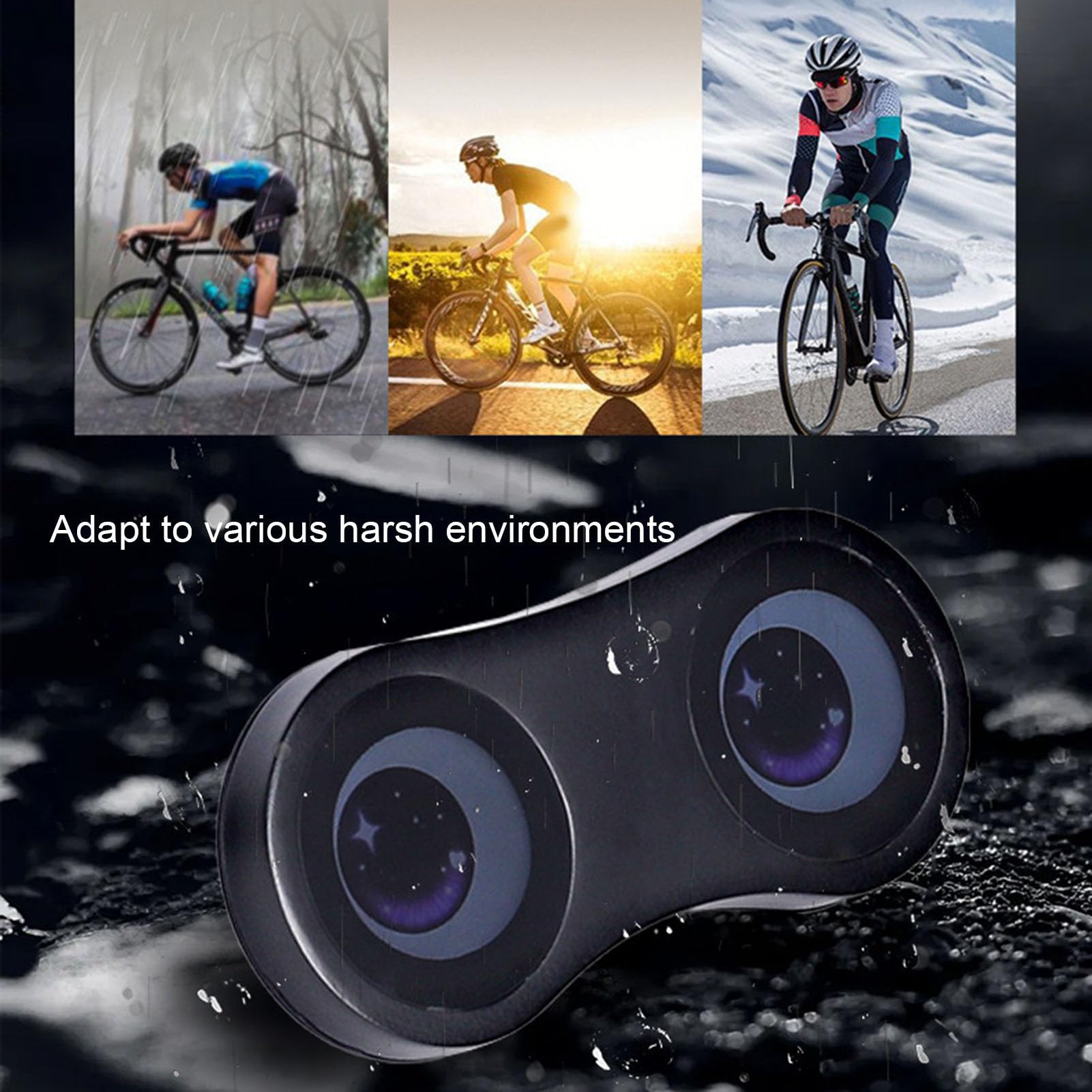 Luce Posteriore per Bici, Luce Dinamica per Bulbo Oculare con Animazioni GIF Dinamiche, Doppio Display HD da 1,9 Pollici, Posteriore per Bici Ricaricabile con Rilevamento