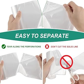 0.5 Gallon Mini Strong Bin Bags, Bin Liners for Bathroom Toilet Bedroom Office, Small Plastic Bags for Desktop Trash Bin, Fits Small Bins Under 2L (100 Counts, Clear)