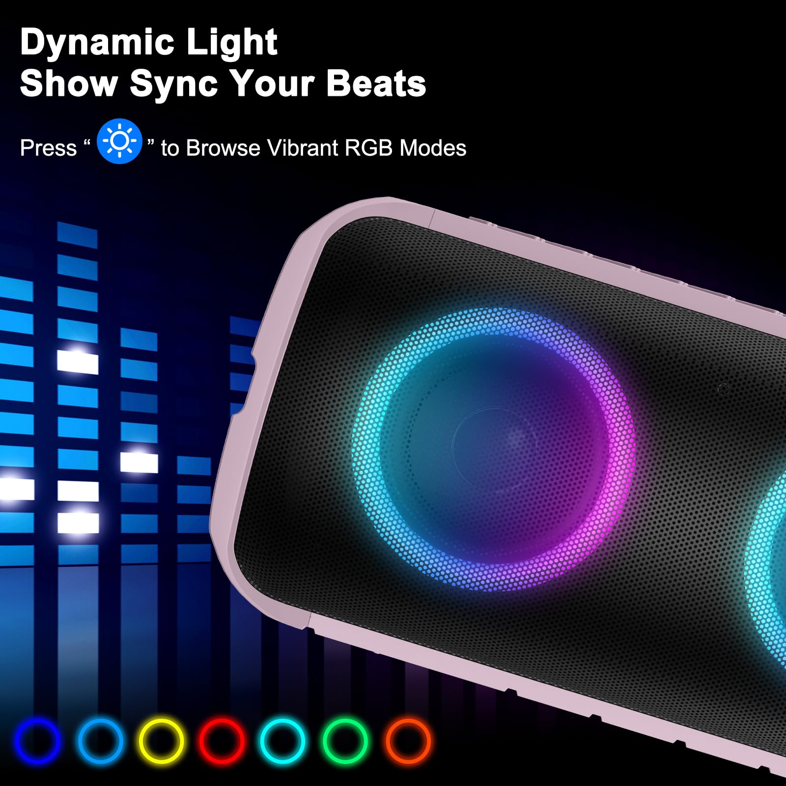 JYX Cassa Bluetooth Portatile Potente, IPX5 Impermeabile Altoparlante Bluetooth, Accoppiamento TWS, con Suono Stereo 10W, Luce RGB, Supporta disco U, scheda TF, AUX YH