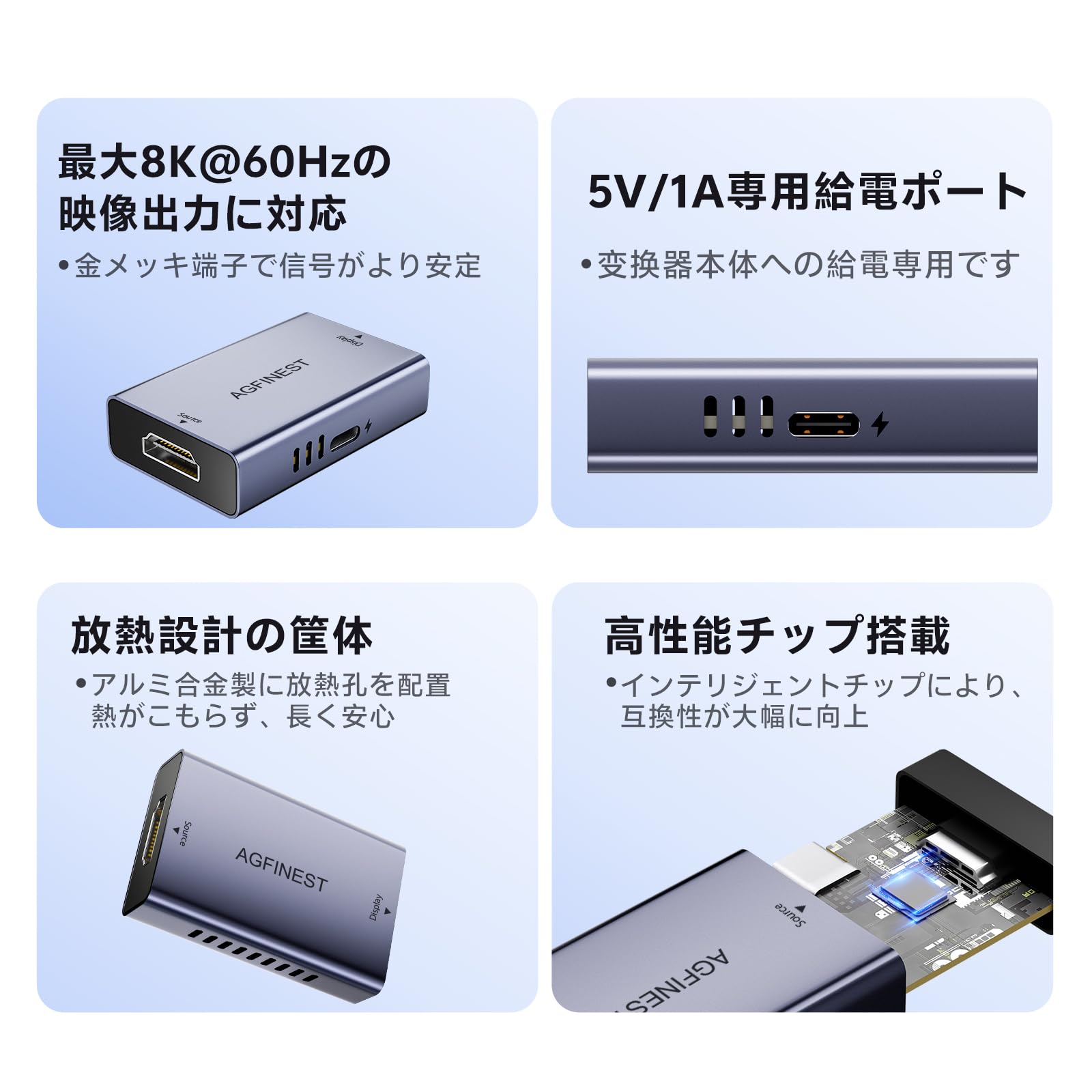 Amazon.co.jp: HDMI to USB-C変換アダプター 8K@60Hz 4K@120Hz 2K