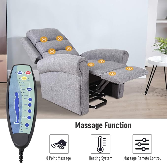 HOMCOM - Sillón reclinable de masaje vibrador con mando a ...