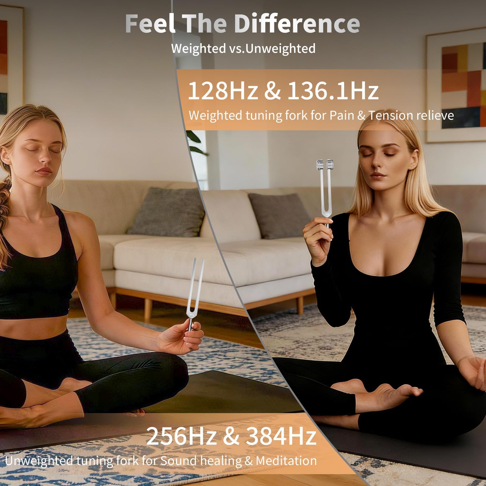 Kit Diapason Thérapeutique 17 pièces – 128Hz, 136.1Hz, 256Hz, 384Hz – Set Professionnel pour Méditation Sonore, Relaxation, Stress et Équilibrage des Chakras