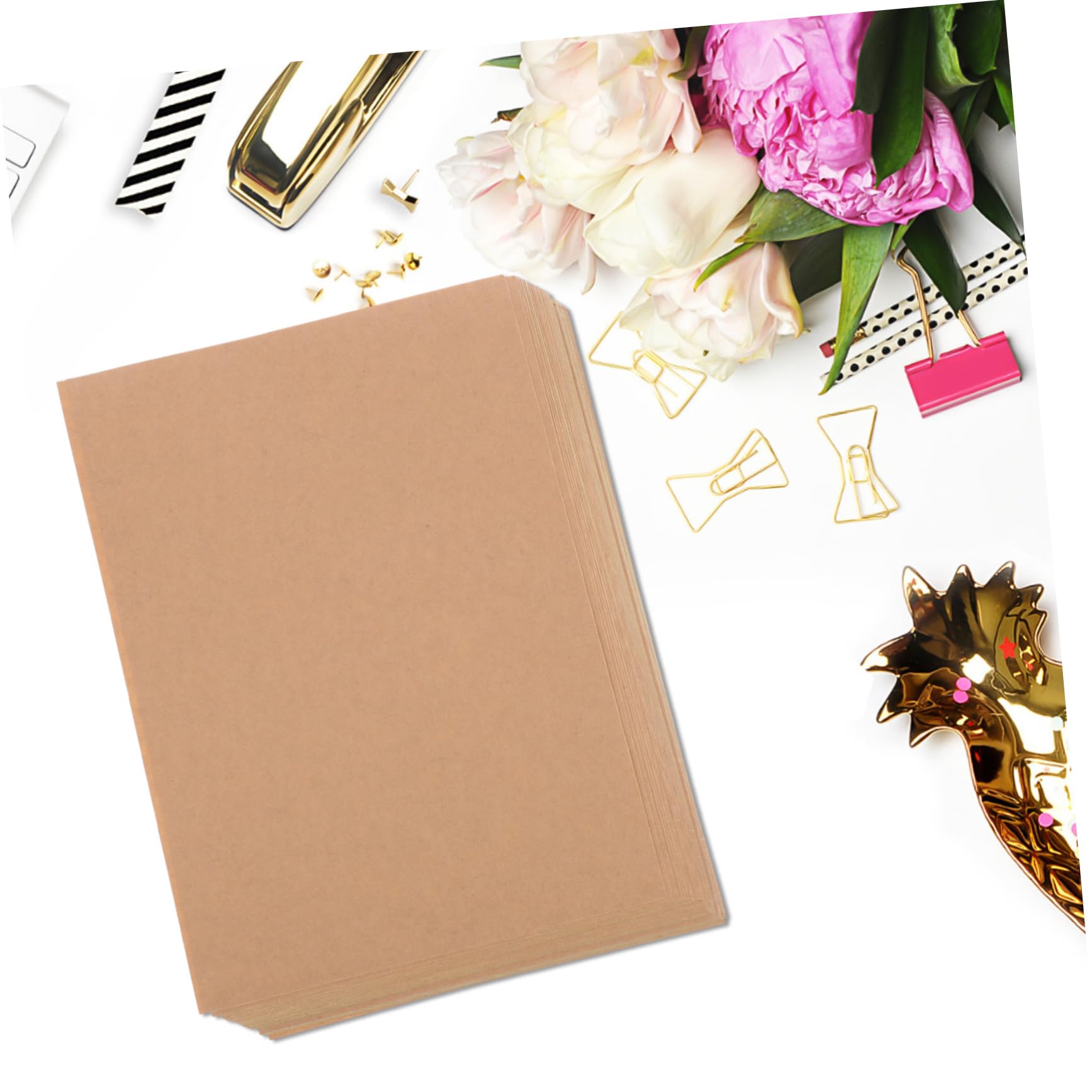 Artibetter 50fogli Etichette Autoadesive Carta Kraft Carta Stampabile Per Etichette Resistente Allo Sbiadimento Facile Usare Per Ufficio e Te