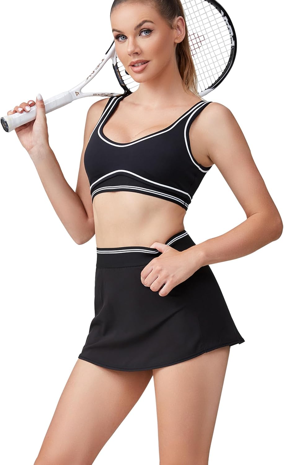 Move With You Women's Tennis Skirts with Pockets Athletic Golf Skorts with Inner Shorts Running Workout Skirts 2 in 1 - Image 4