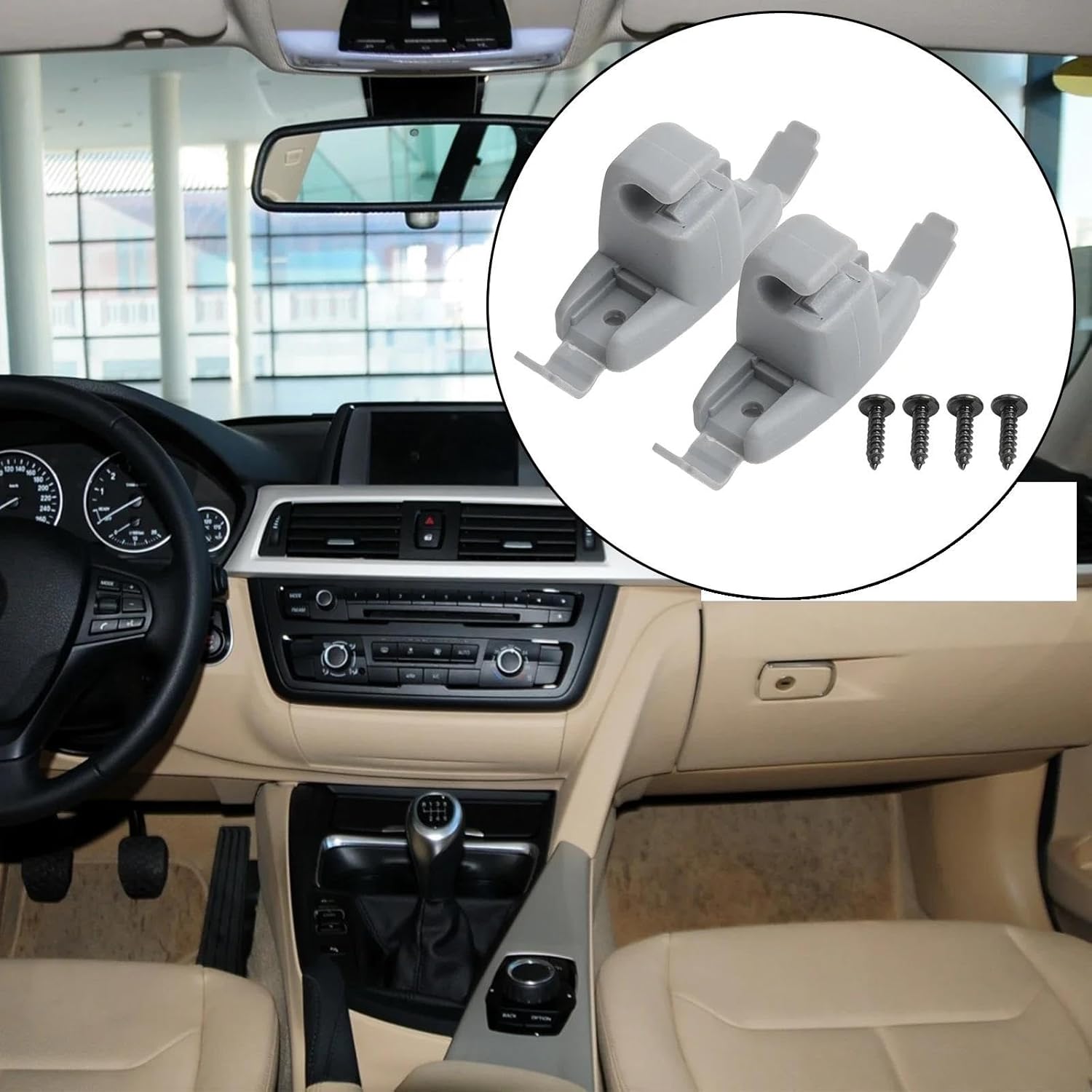 for 325Ci 2001-2006 Sun Visor Clip Grey Replacement Sun Tools Visor