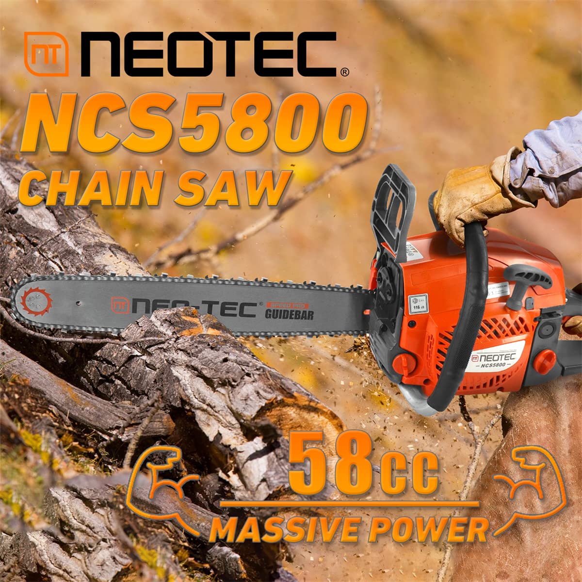 Amazon.com : NEOTEC 20 Inch Chainsaw, 62 CC Power Chain Saws Gas
