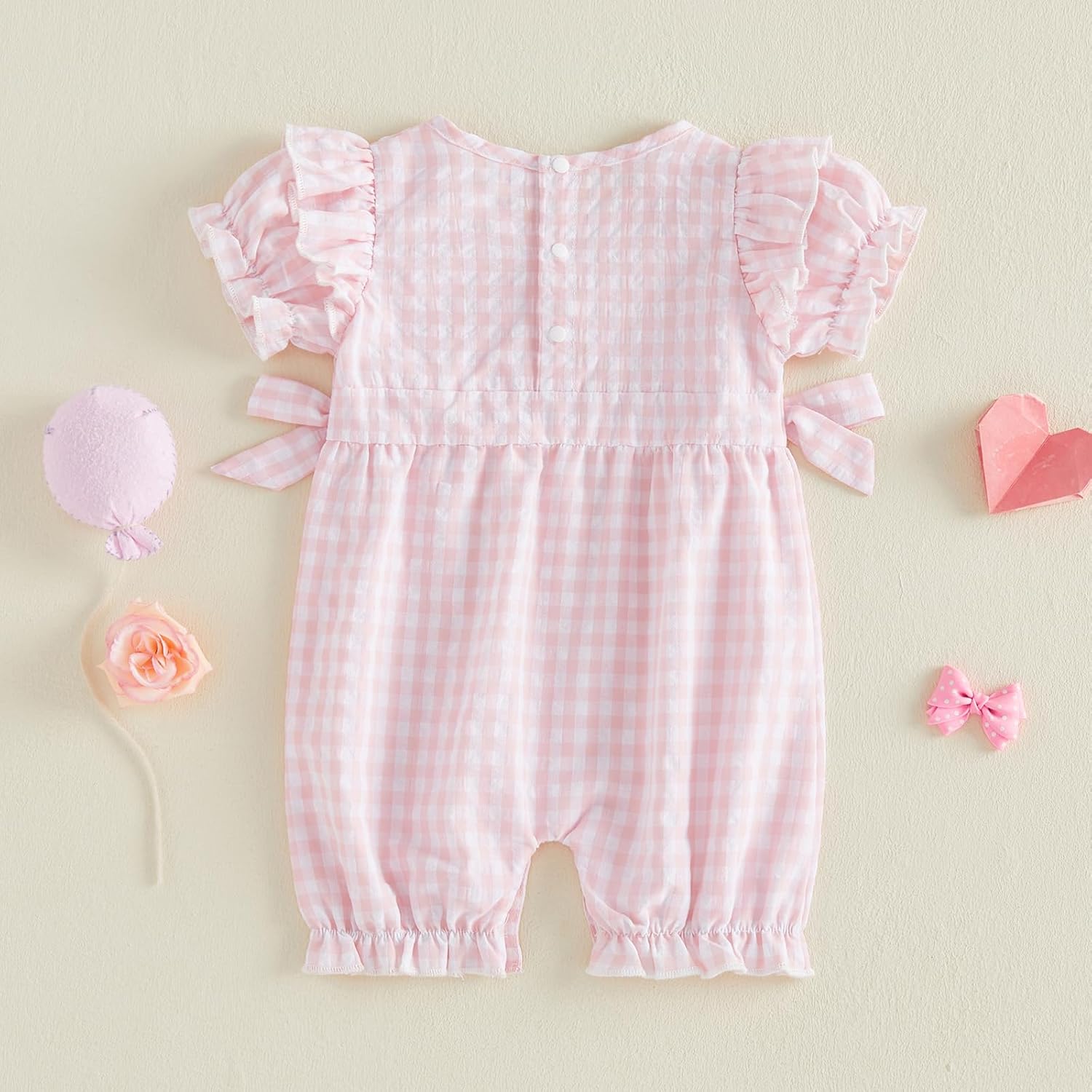 Baby Girl Bubble Romper Newborn Infant Ruffle Short Sleeve Toddler Plaid Jumpsuit Summer Outfit Cute Clothes - Image 9
