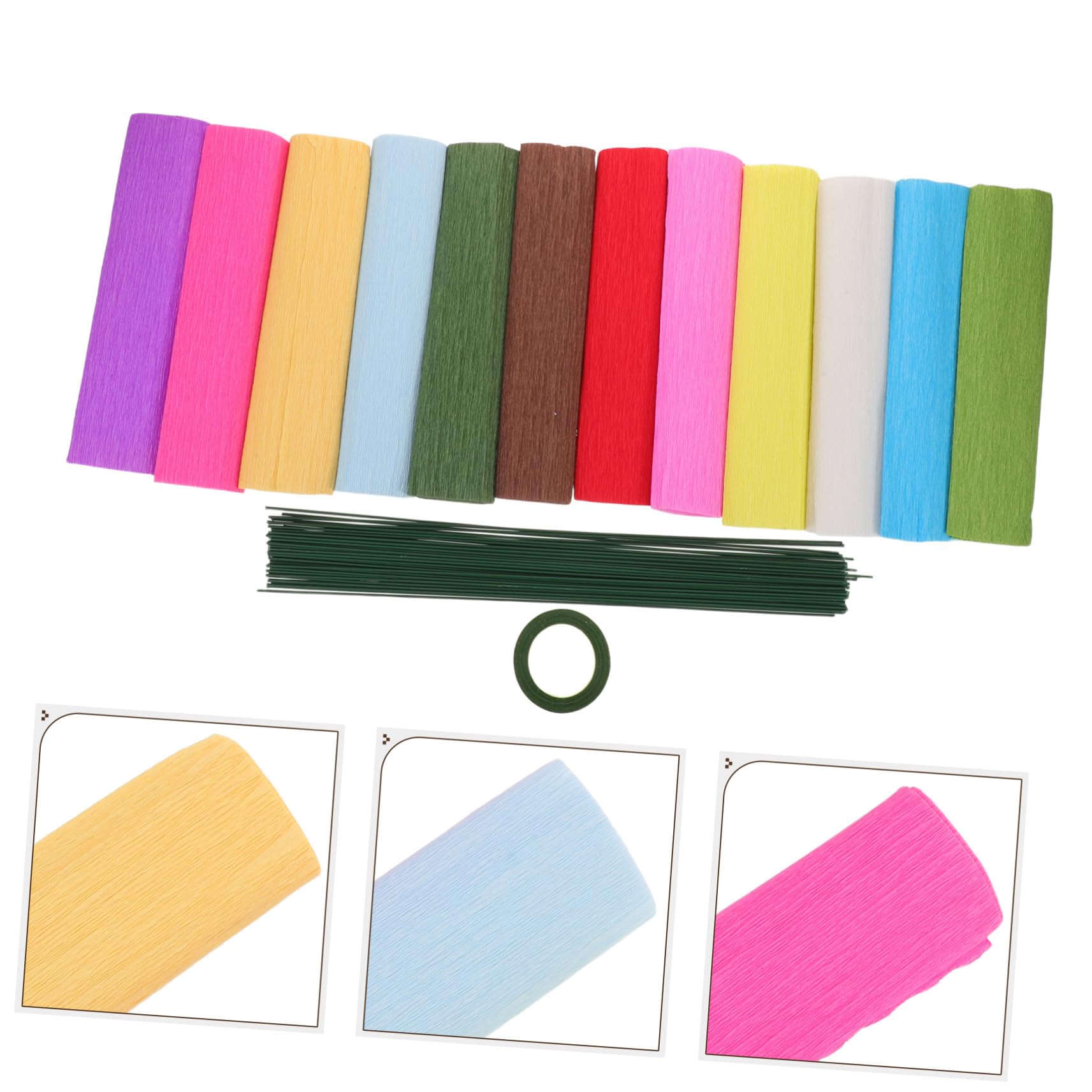 Kit Carta Crespa per Fiori, Set Bouquet Decorativo 1 Confezione