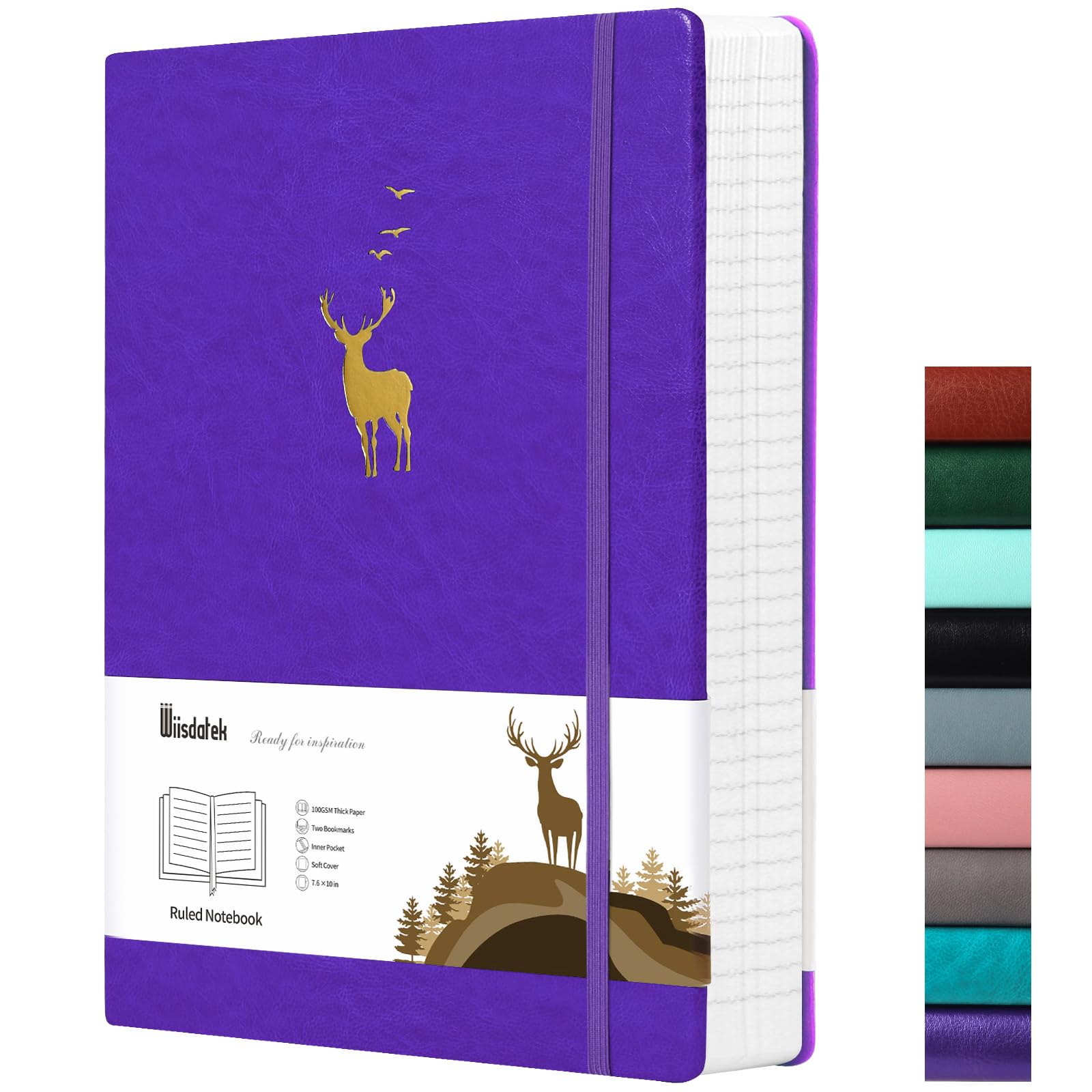 Wiisdatek College Ruled Notebook, 312 Numbered Pages Large B5 Lined Journal Notebook