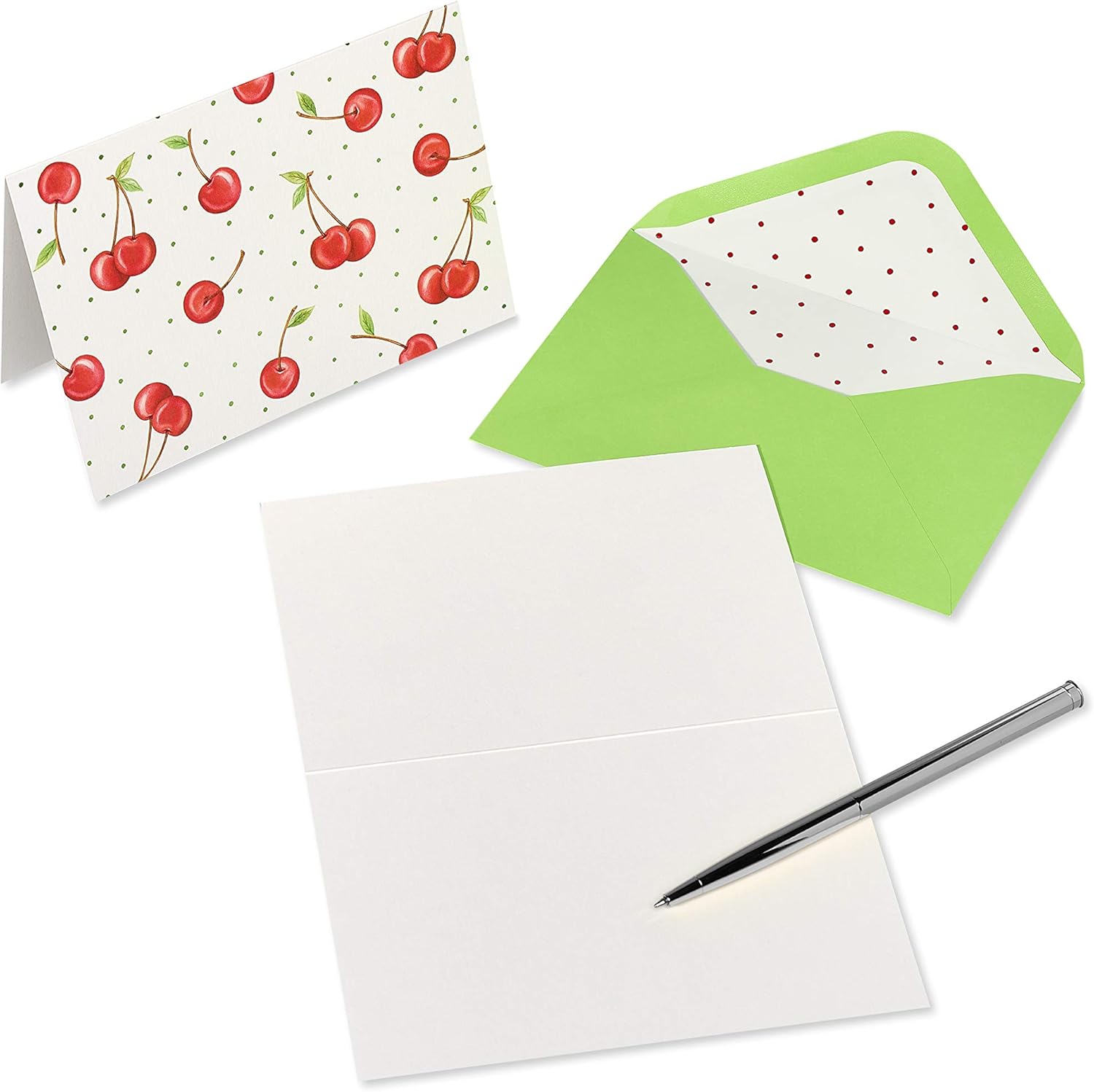 Papyrus Blank Cards with Envelopes, Cherries (12-Count) - Image 3
