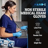 Vista 3 de Hand-E Touch Disposable Nitrile Gloves 1000 Count Case - Latex Free, Powder Free, Surgical Medical Exam Gloves -Bulk Supply