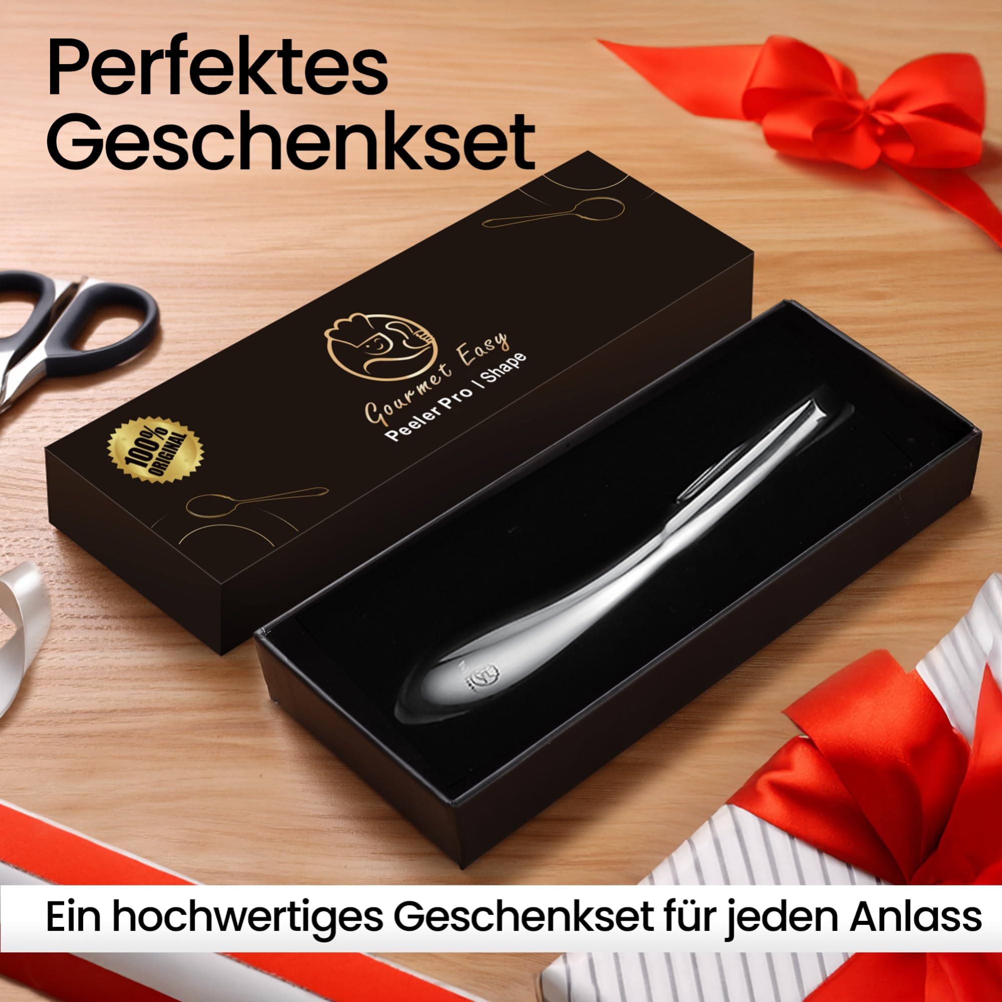 Gourmet Easy Premium Sparschäler aus Edelstahl für Obst & Gemüse l Schäler mit ultrascharfer Klinge geeignet als Kartoffelschäler & Spargelschäler mit ergonomischem und rutschfestem Griff – Bild 7
