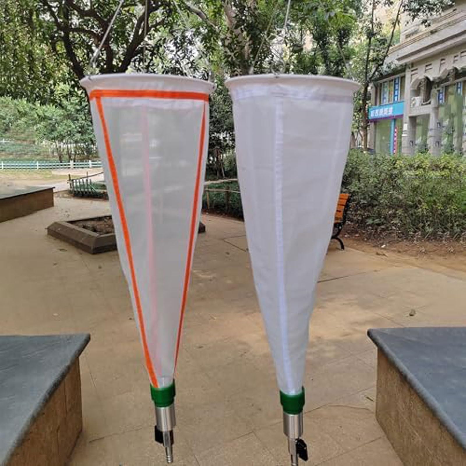 Plankton Collection Net 125/200 Échantillonneur d'organismes marins en maille avec perche télescopique pour la surveillance de l'environnement, matériau en nylon, mât de 3 m inclus