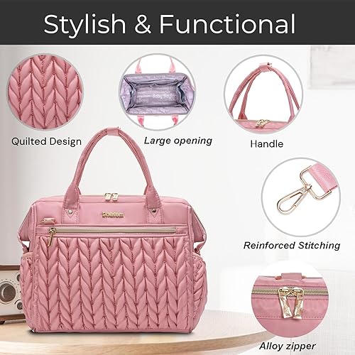 Miniatura 6 de Bolsa de pañales pequeña cruzada, bolsa de bebé pequeña, mochila convertible para mujer (rosa 1)