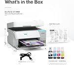 Imprimante couleur tout-en-un sans cartouche Epson EcoTank ET-3943 sans fil avec jusqu'à 3 ans d'encre, réservoirs rechargeables, parfaite pour le bureau à domicile, 17 PPM, Écran couleur 2,4", Chargeur automatique de documents – Blanc