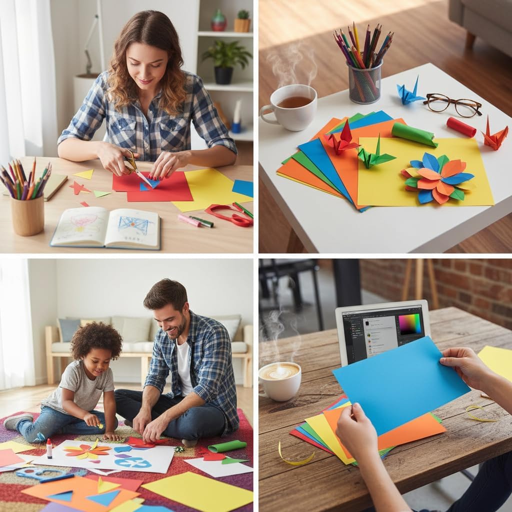 Paper 80GSM Vivid Multi-Coloured Paper – Assorted 500 Pack in Bright & Pastel Rainbow Colour A4 Paper – Premium Printer & Copier Paper for Home, Office & Stationery Use