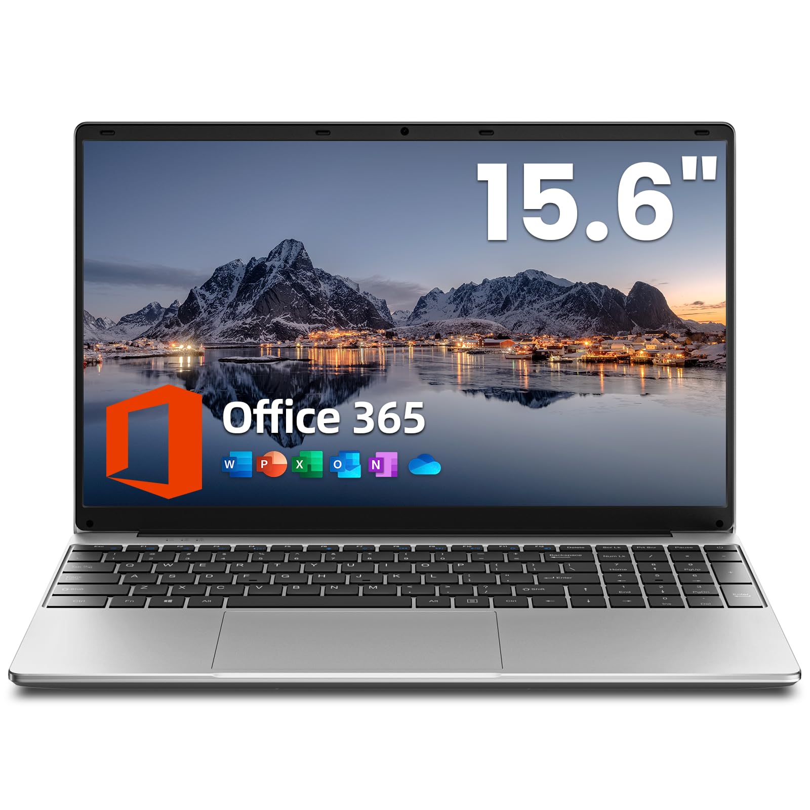 jumper 15.6 inch Laptop with Office 365, 4GB RAM 128GB Storage, 1080 HD Display Laptops, 5205U Processor, USB3.0, 38Wh Battery, Portable Laptops for Business, School, and Work, Keyboard Film UK.