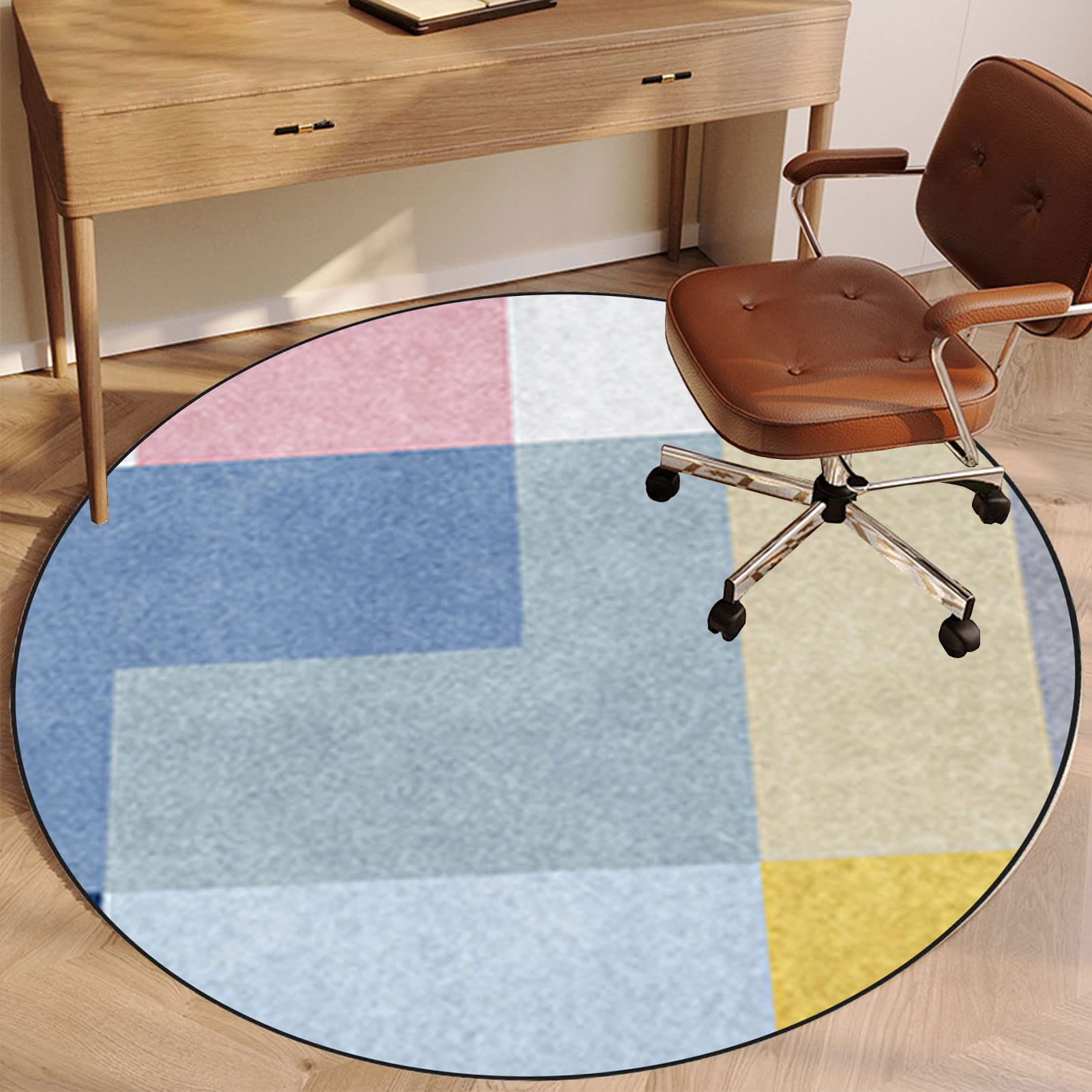 EYZO Chair Mat Round 140 cm - Office Chair Mat For Carpet And Hardwood Floor Gaming Chair Mat - Floor Protector Mat Carpet Protector Chair Mat - Decorate Office, Living Room, Bedroom, Gaming Room