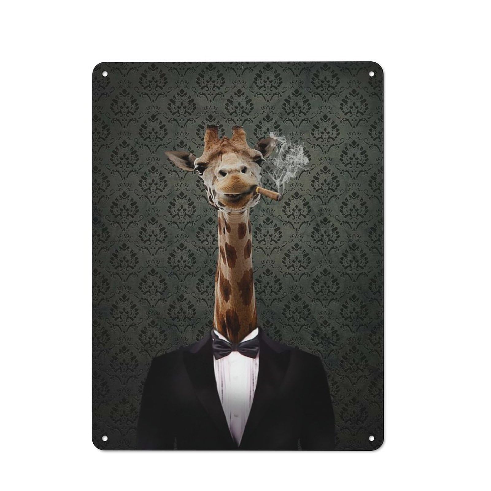 Junmoney Animal Portrait 01 Retro Tin Sign 40X30cm For Living Room Or Hallway, Gift For Living Room Decor Lovers During The Christmas Season