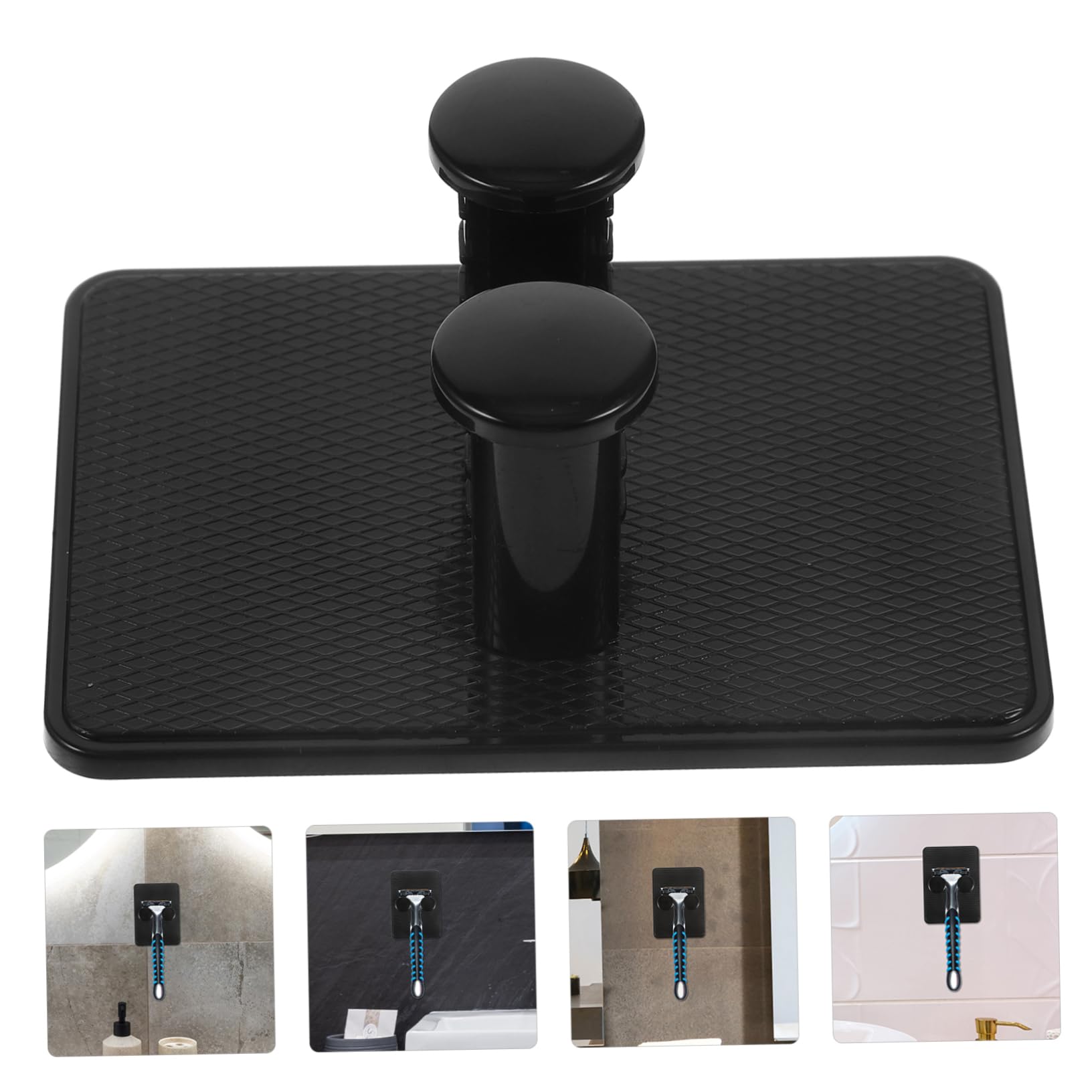 DOITOOL 4pcs Shaving Stand Brush Holder Wall Mounted Organizer for Men Plastic Rack