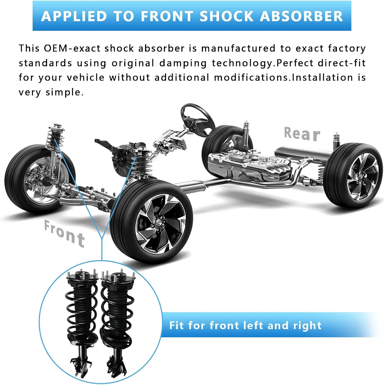 2 PCS Front Left & Right Shock/Strut & Coil Spring Assembly Fit for 2007-2014 Honda CR-V 2.4L L4, Replacement OE: 272492 272491