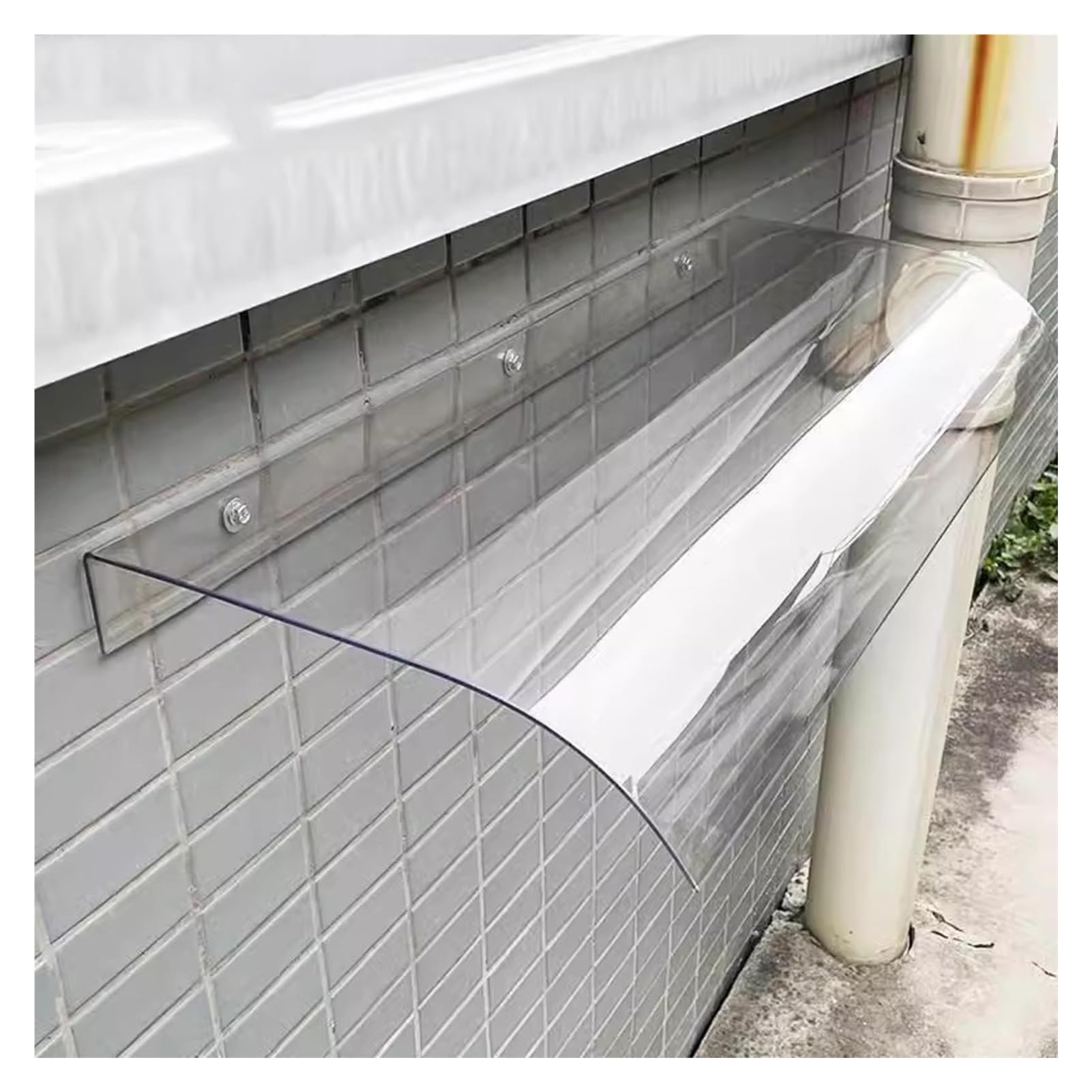 GJZQDKX Outdoor Awning Window Rain Shelter Cover, Polycarbonate Cover Thick 3.5mm for Roof Windows, Balcony, Customizable (40x200cm)