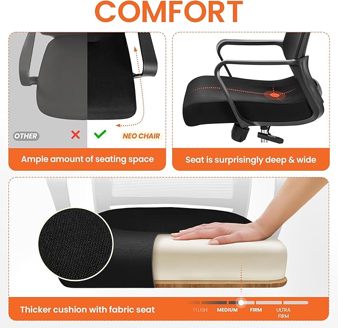 Silla de Oficina Ergonómica Sin Apoyabrazos Respaldo de Mall miniatura 4