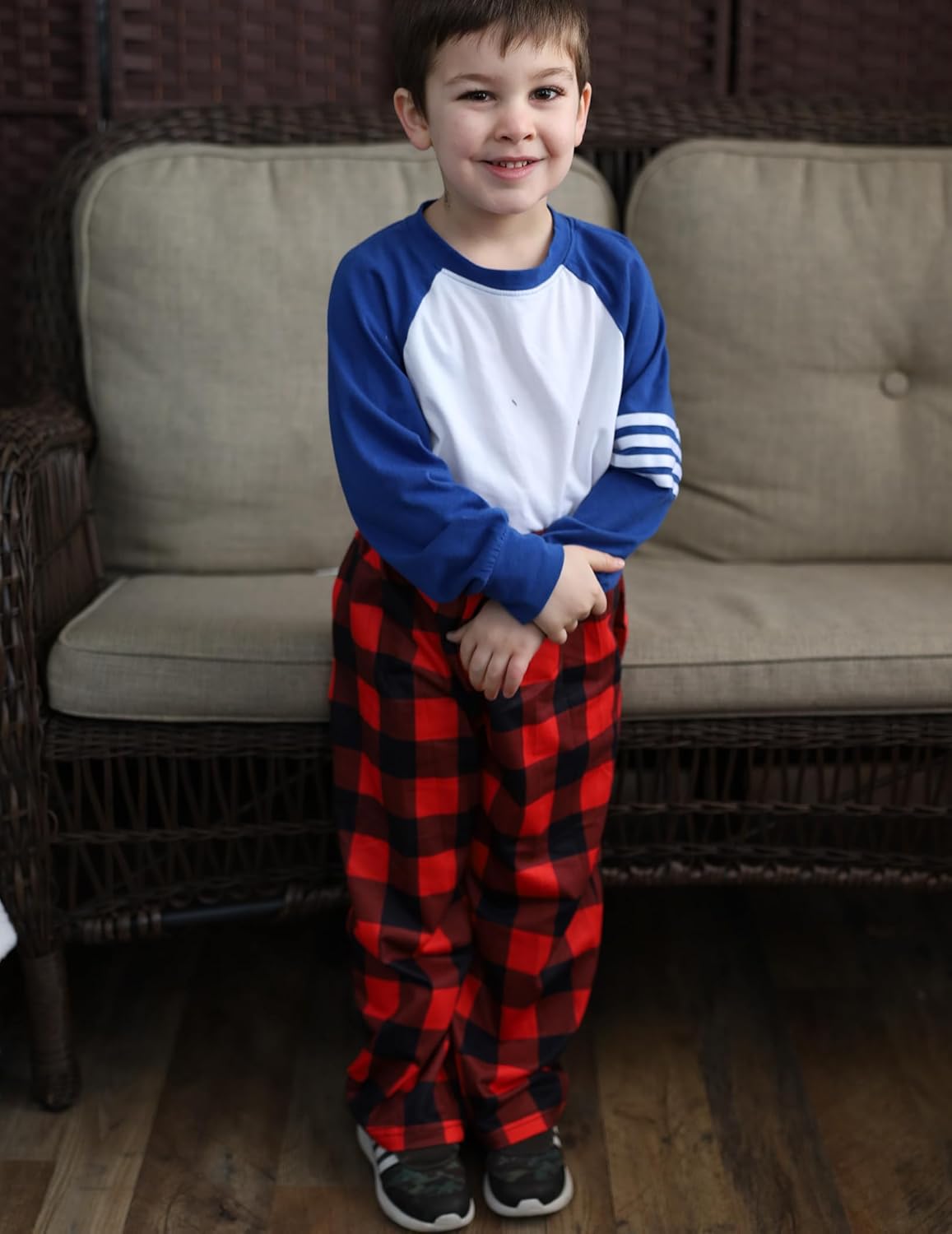 Arshiner Boys Pajama Pants 2 Pack Soft Plaid Sleepwear Kids Lounge PJ Bottoms with Pockets - Image 2
