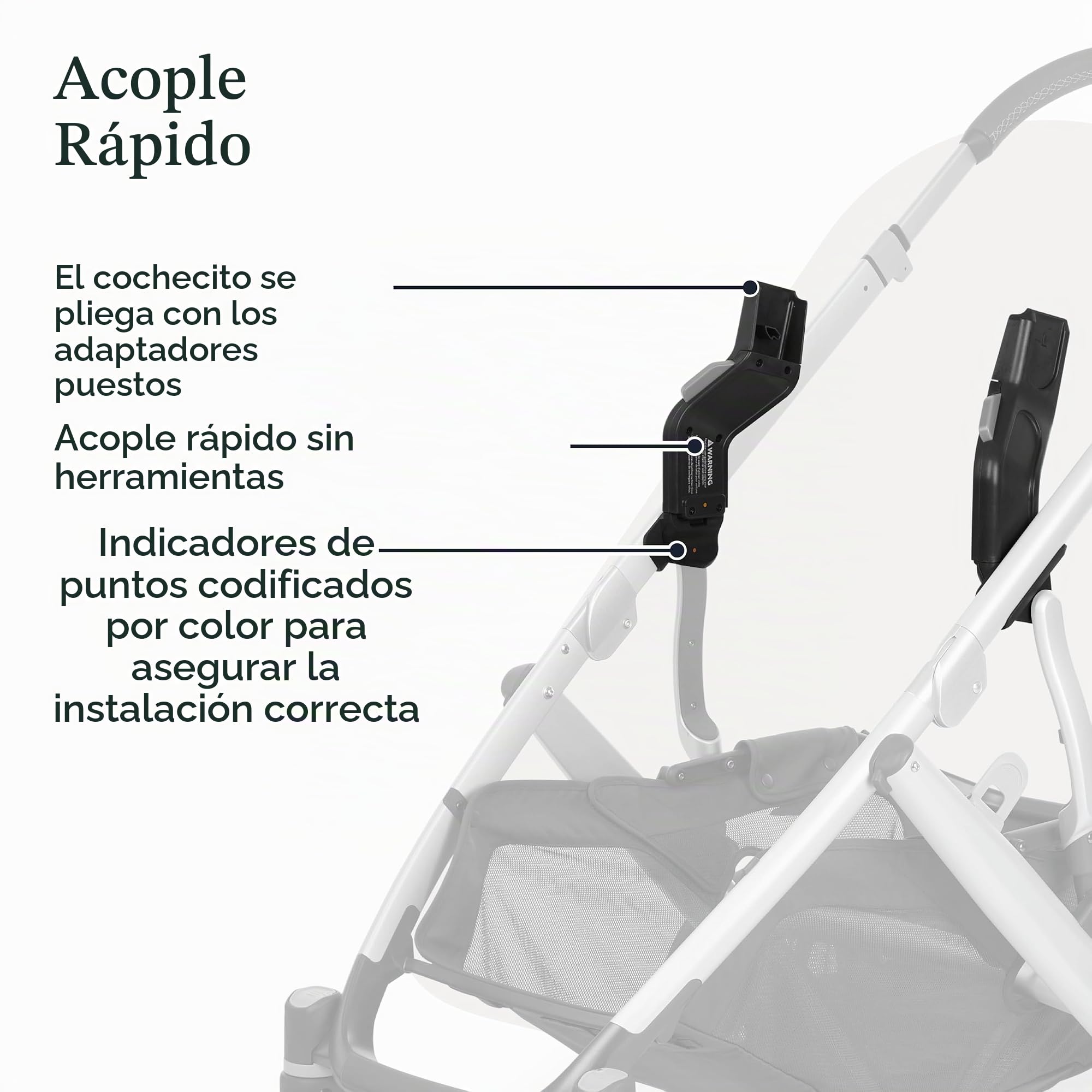 Adaptador de Asiento de Coche UPPAbaby para Maxi-Cosi, Nuna y Cybex - Compatible con Vista V2, Vista V3, Cruz, Cruz V2, Cruz V3