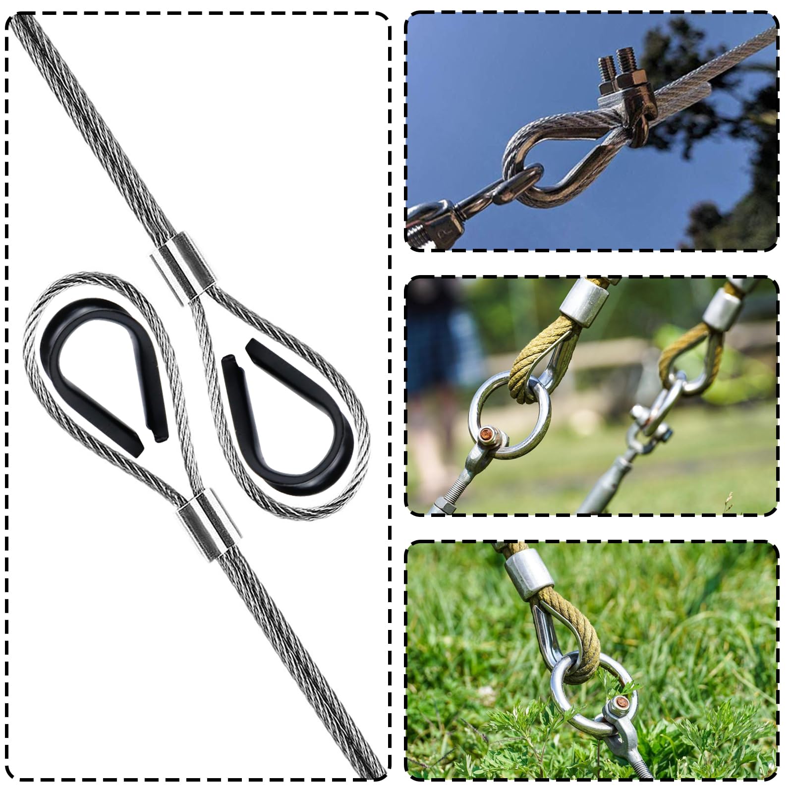 50 Pack M2 Stainless Steel Thimble For 5/64" Dia Wire Rope, Wire Rope Cable Thimbles Rigging For Marine C03db525 9097 4771 A627 709e39410099.355f7acf38fb109ede4750b7bbd45831 - View #8