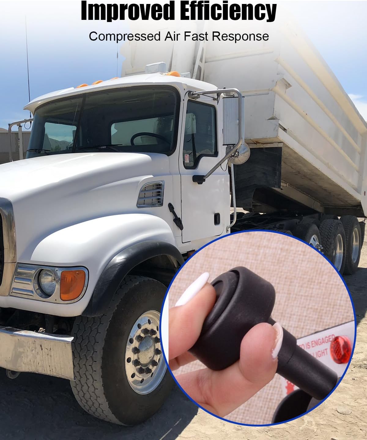 PTO Hoist Air Shift Control Valve Fit for Apsco K90 Series with PTO Switch Brighter Light Push to Connect Fittings Dump Truck Tipper Hydraulic System Replace AV-295 329358X