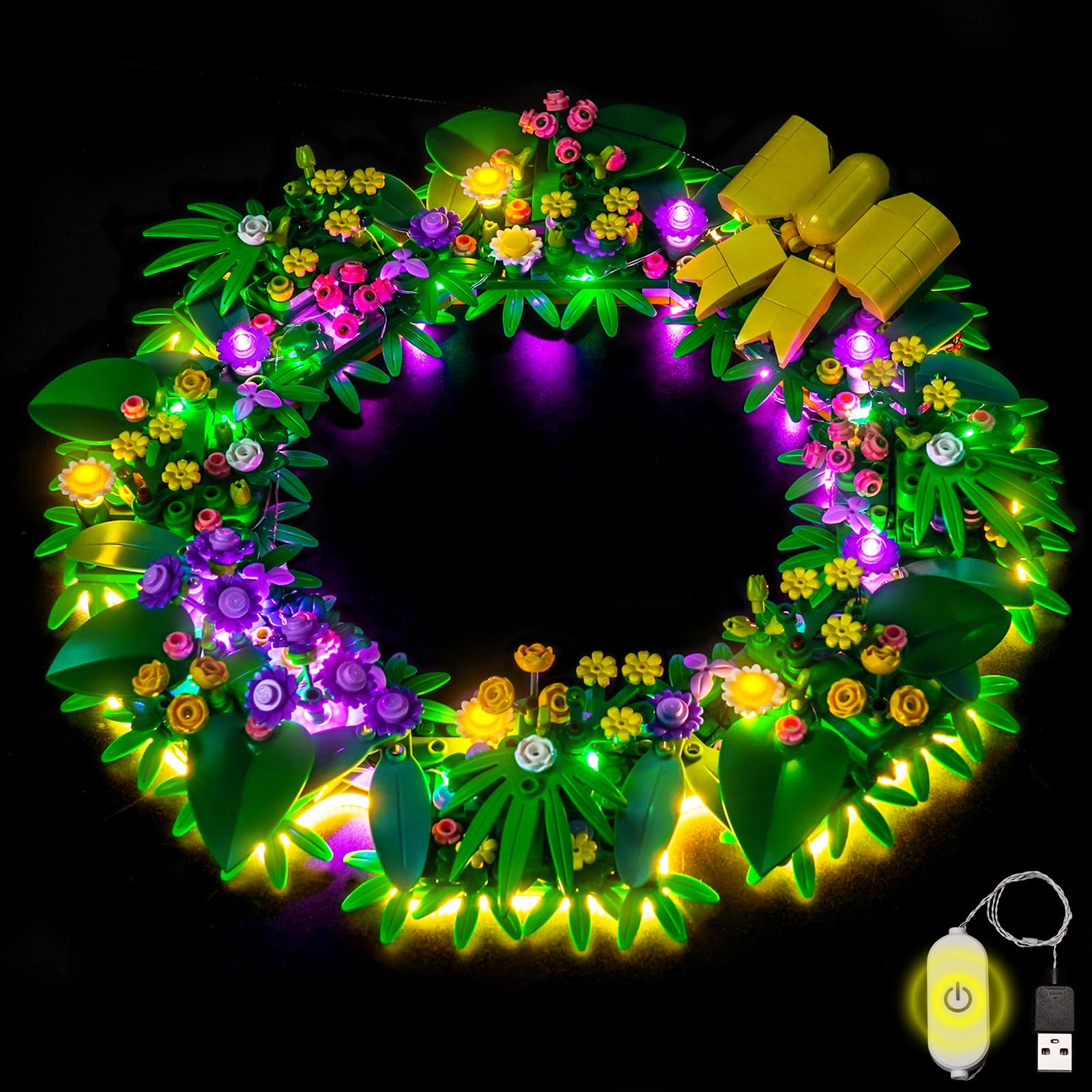 LocoLee Led Light Set Compatible with Lego 40957 Spring Wreath Led Decoration Lighting Kit Compatible with Lego 40957 Building Blocks Model,Only Lights Set,No Model