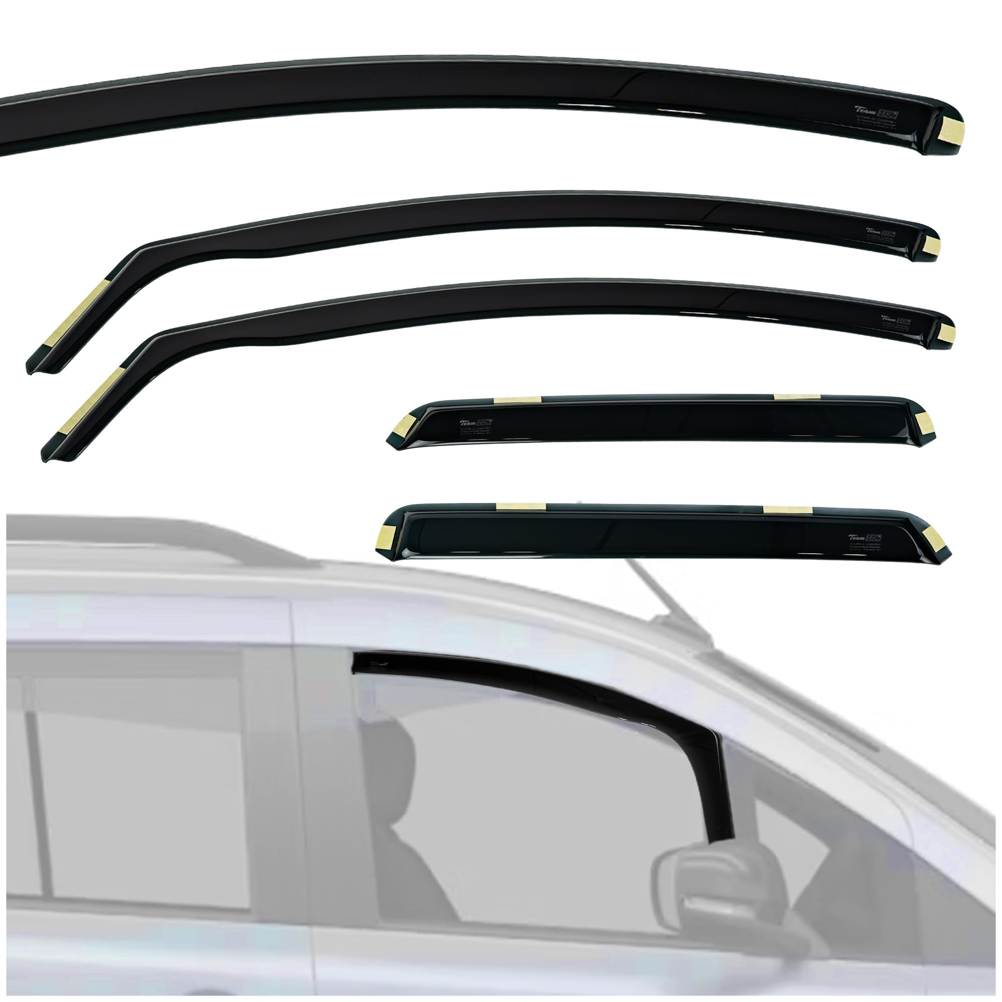 HEKO - Kompatibel mit Ford Mondeo Kombi 2007-2014; Seitenscheiben-Windabweiser; 4 STK.; Regenabweiser, Windabweiser, Getönt, Stromlinienförmig; Einfache Montage; Schutz vor Wind und Regen