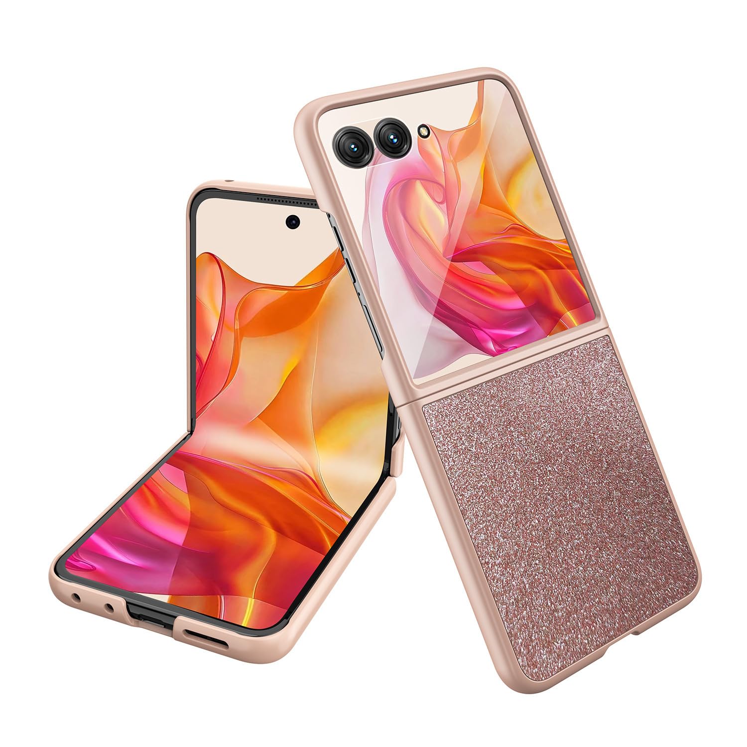 Custodia Con Anello Magnetico Per Motorola Razr 50 Ultra – Protezione Pieghevole Con Supporto, Rosa
