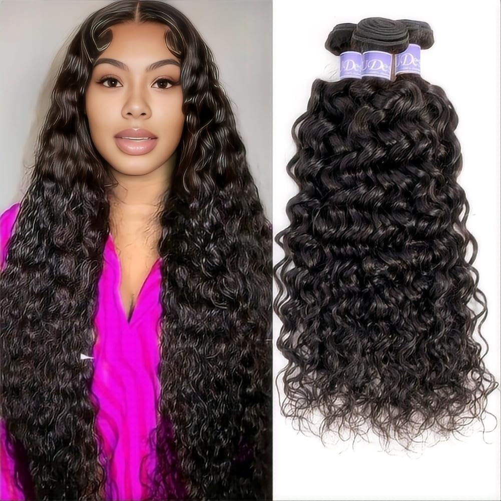 3 Bundles Brazilian Virgin Human Hair Water Wave Extensions 14-26 Inch Brazilian Natural Wave Water Wave Human Virgin Hair 3  main image 4