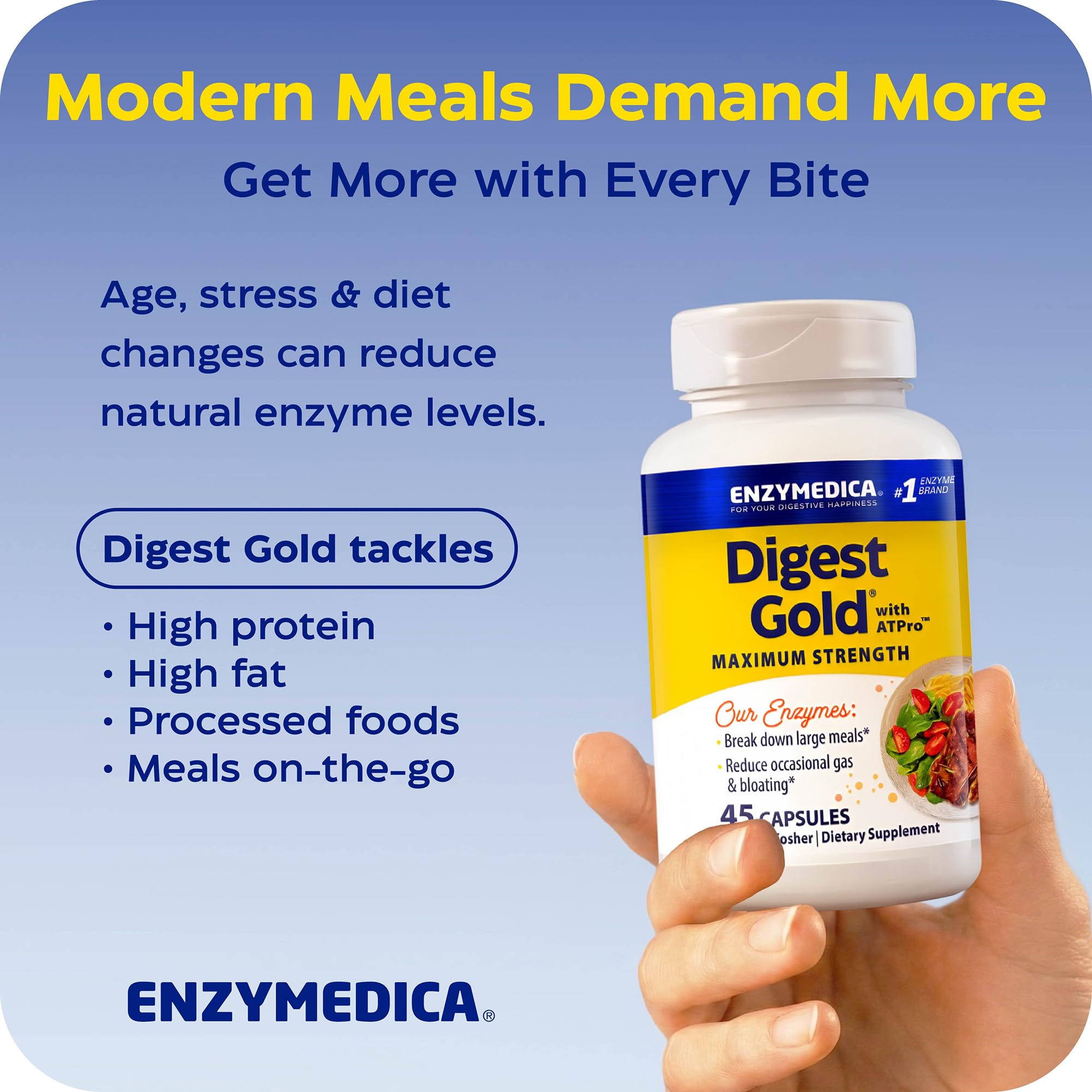 Enzymedica Digerir oro con ATPro - 45 caps 46 gr