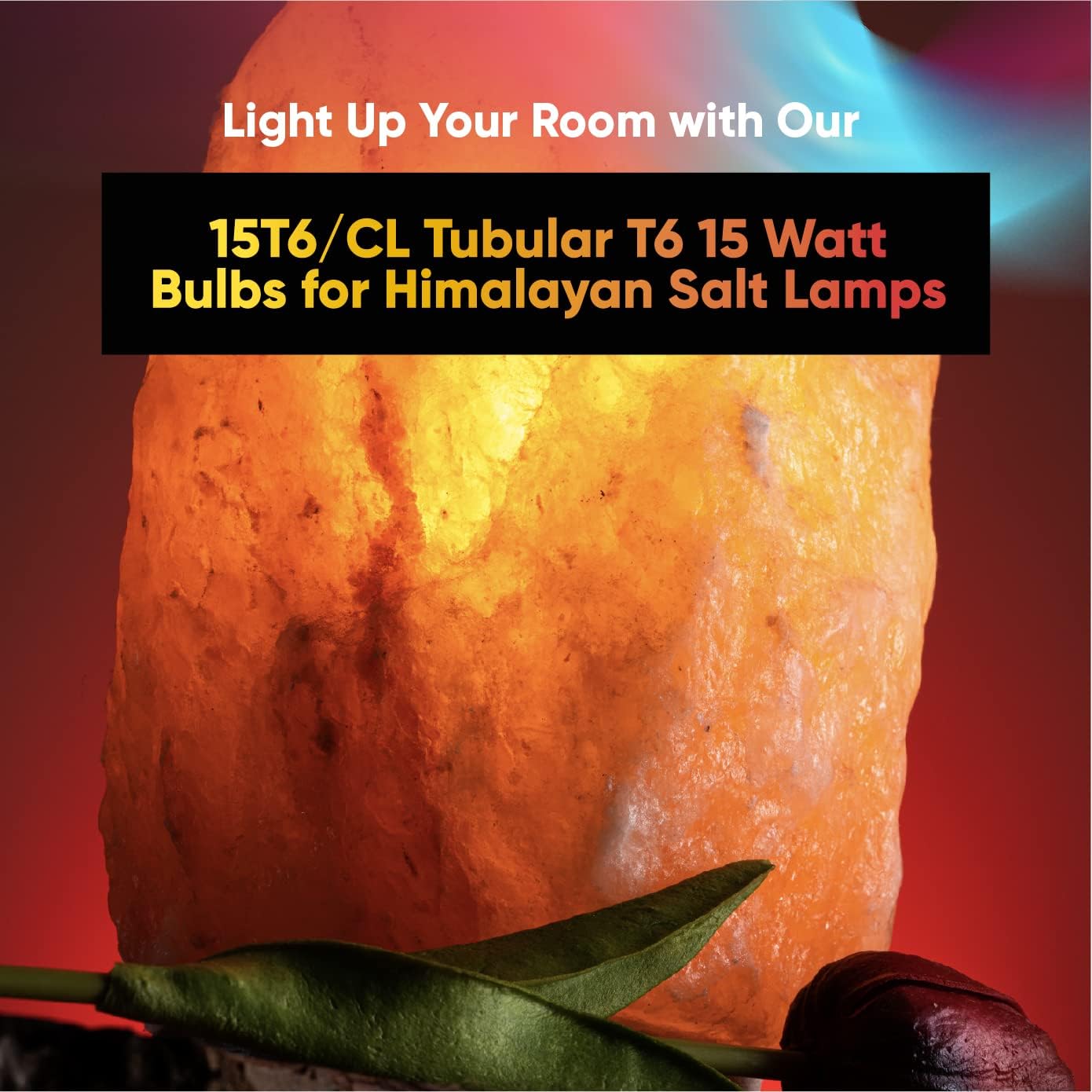 lumenivo 15 Watt Bulbs for Himalayan Salt Lamps 15T6/CL Tubular T6 15 Watt Candelabra Bulb E12 Base Light Bulbs for Exit Signs - Clear - 120V - 6 Pack