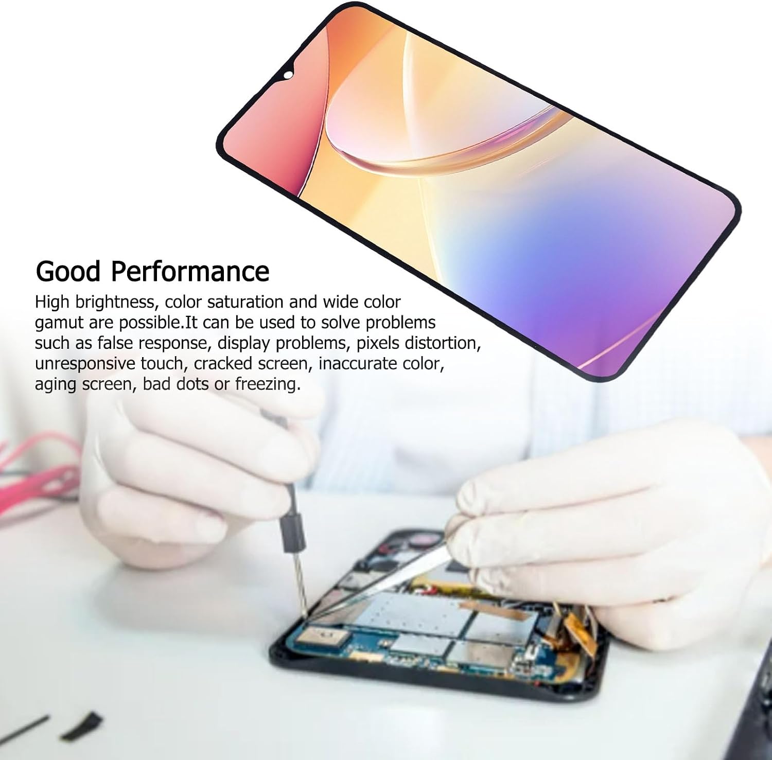 A16 4G 5G Phone Screen Replacement, 6.7 Inch TFT LCD Touch Screen Digitizer Assembly with Repair Kit, for A16 Smartphones