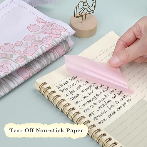 Miniatura 10 de Temiary 6 blocs de notas adhesivas transparentes con líneas, nota adhesiva transparente, impermeable, transparente, marcadores adhesivos