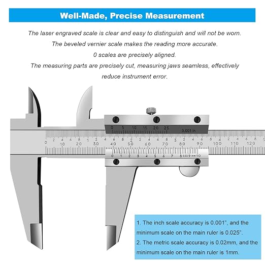 Calibrador Vernier Preciso 0-12 Pulgadas Acero Inox. miniatura 3