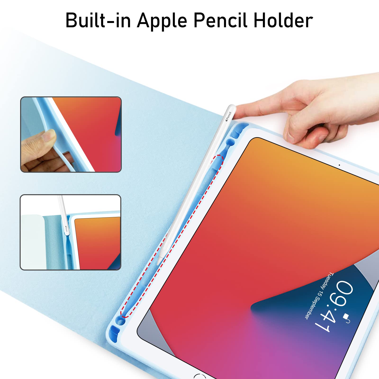 MuyDoux Custodia Origami per iPad 9,7 pollici 6a 5a Generazione 2018/2017, iPad 9,7 Air 1