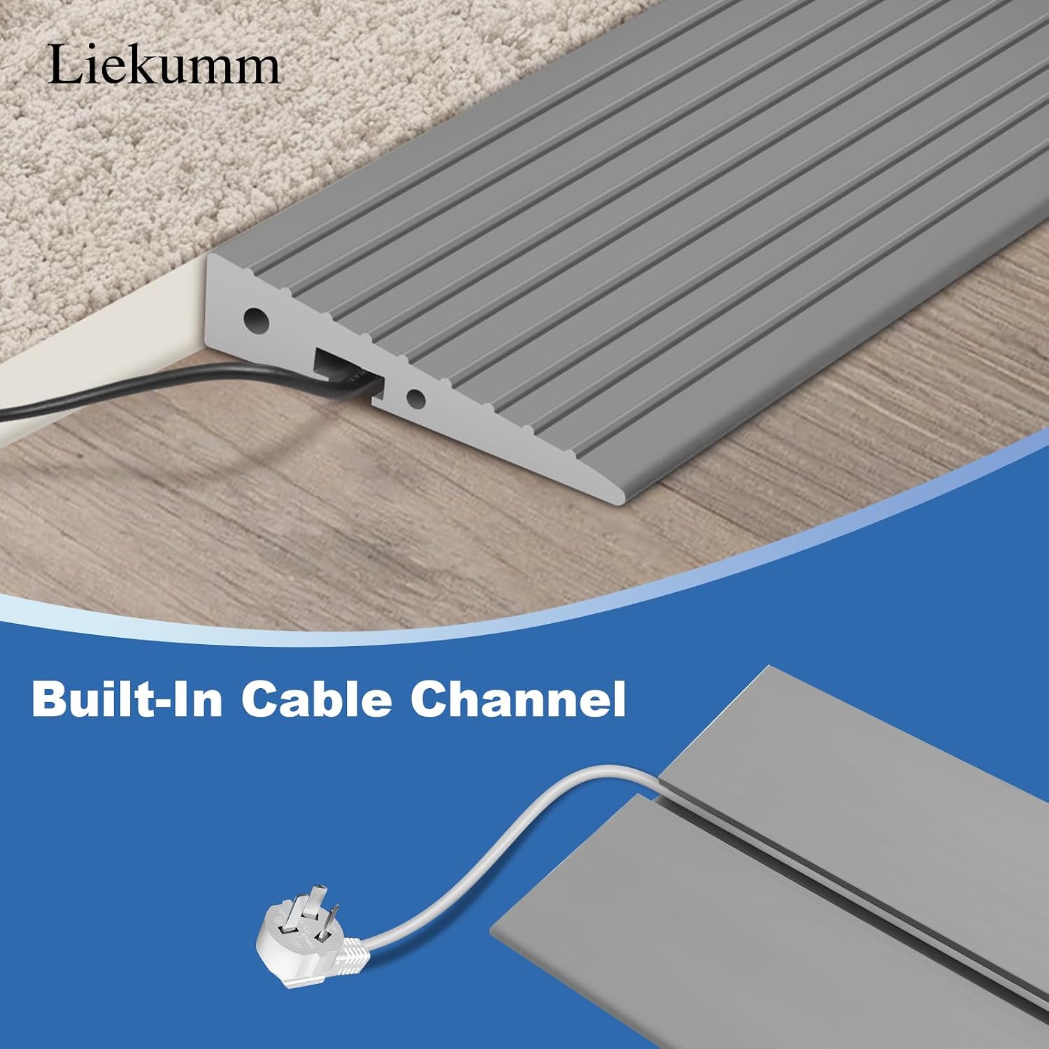 LIEKUMM 3/4" Odorless Threshold Ramp, 2200 lbs Wheelchair Ramp, Grey