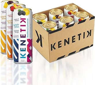KENETIK Nootropic Ketone Drink, Ketones for Energy & Focus, Caffeine & Sugar Free, High Performance D-BHB Ketone Mix, Fuel w/Zero Crash or Jitters, Ready to Drink - Variety 6 Pk