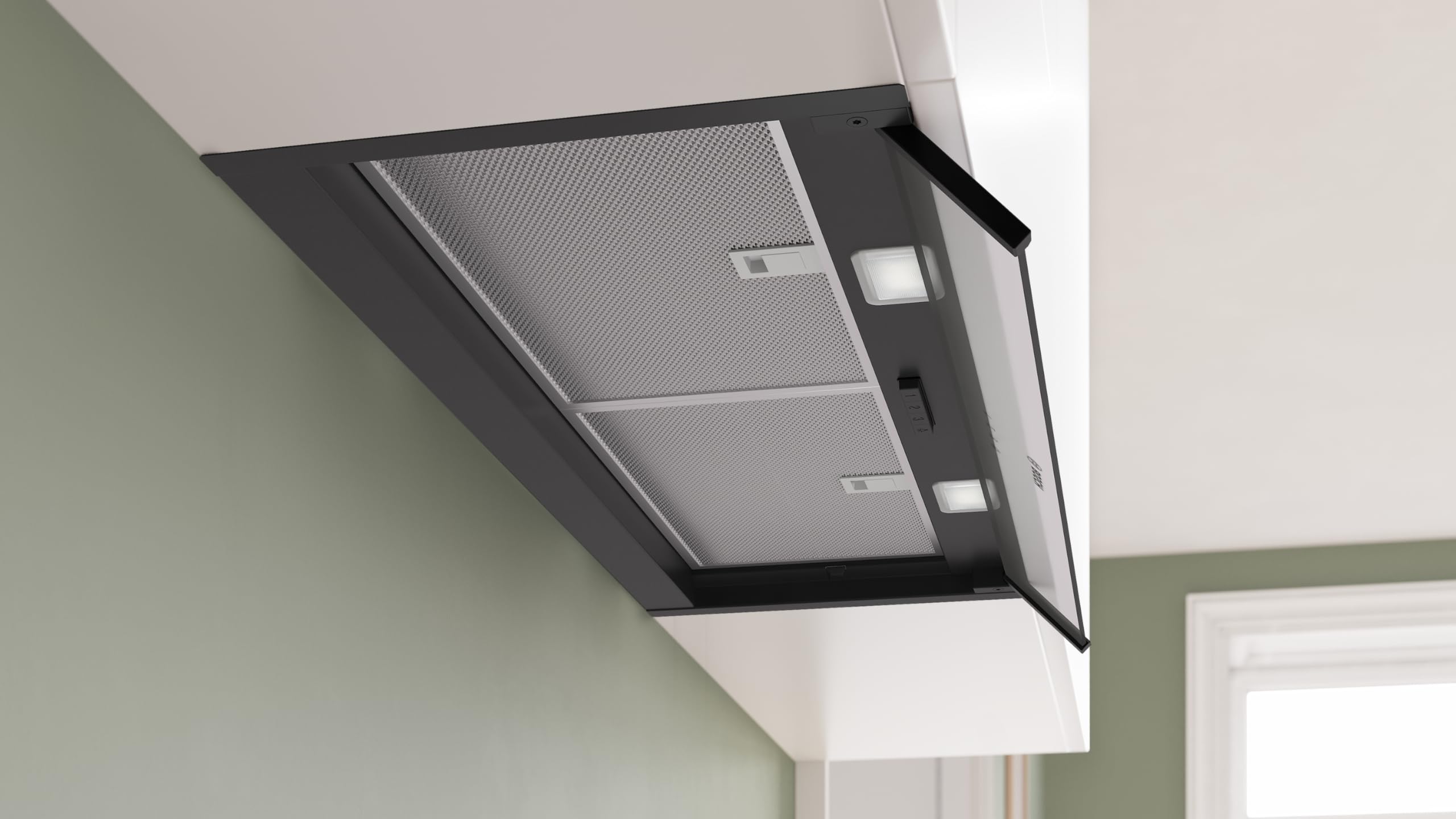 Serie 4 Integrierte Designhaube 80 cm Klarglas Mattschwarz DBB85CC60