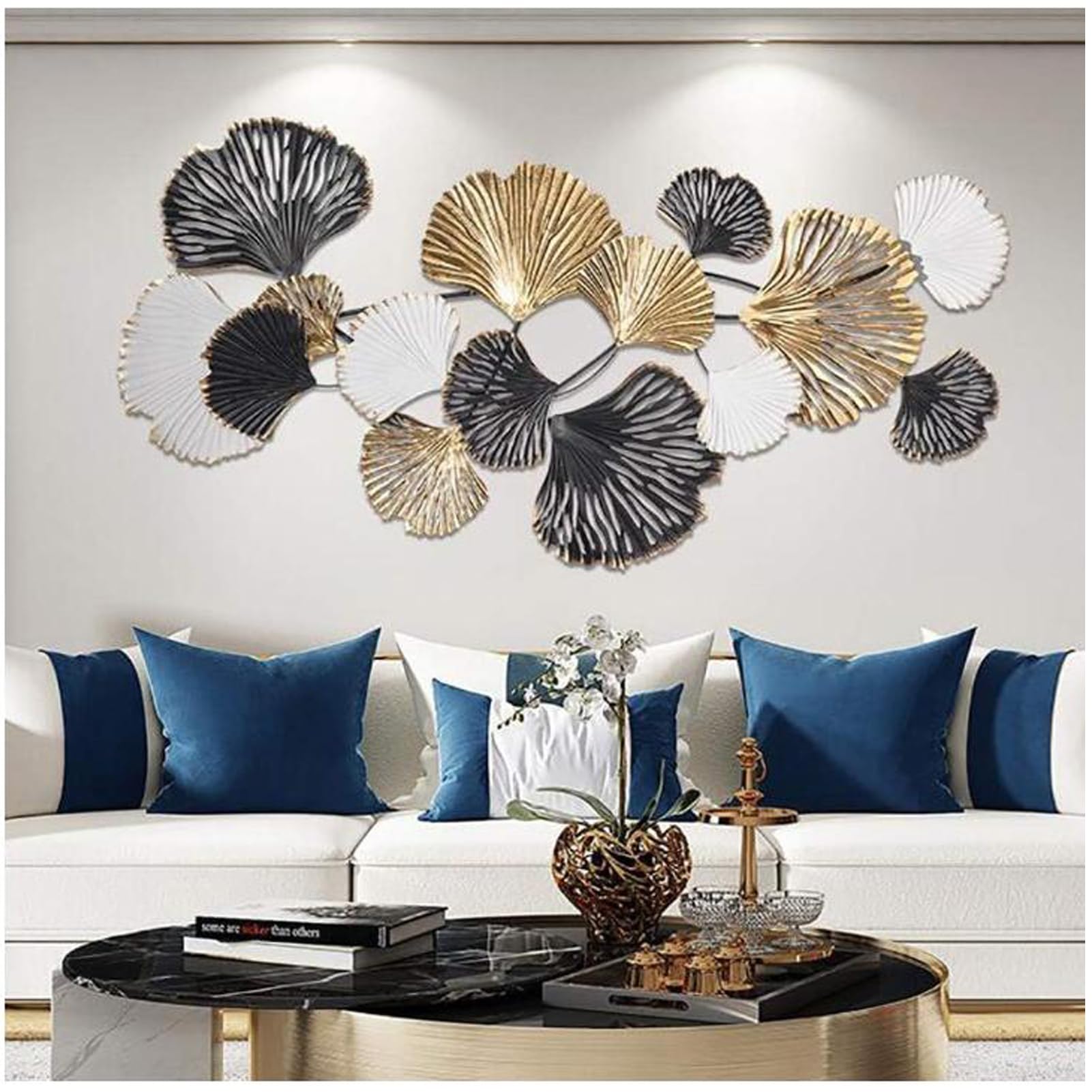 Décoration murale métal moderne pour habiller un grand mur vide de salon